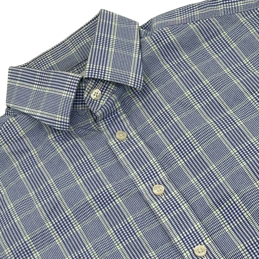 Charles Tyrwhitt Dress Shirt Mens 15.5/34 Blue Plaid Classic Fit Button Up